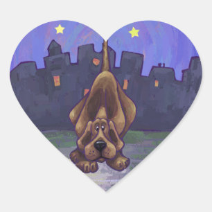 Playful Hound Dog Gifts & Accessories Heart Sticker