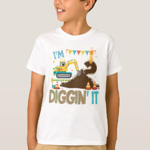 Playful I'm 2 and Diggin' It Construction Art T-Shirt