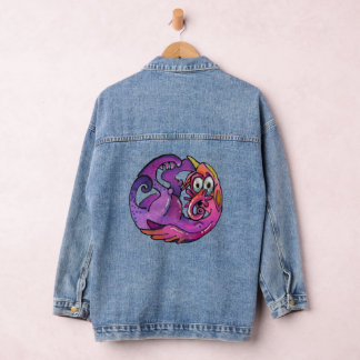 Playful Imaginary Creatures Denim Jacket