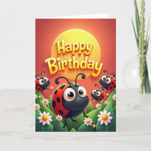 Playful Insect Birthday Card