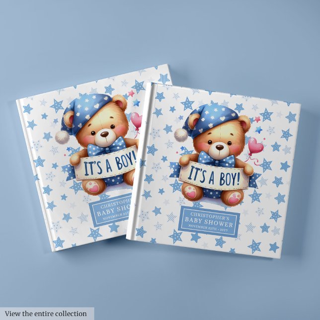 Playful It’s a boy guest book for baby shower (Playful It’s a boy guest book for baby shower)