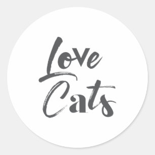 Playful, joyful, modern, cute design of Love Cats Classic Round Sticker