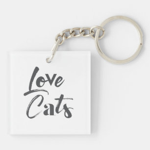 Playful, joyful, modern, cute design of Love Cats Key Ring