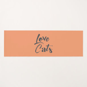 Playful, joyful, modern, cute design of Love Cats Yoga Mat