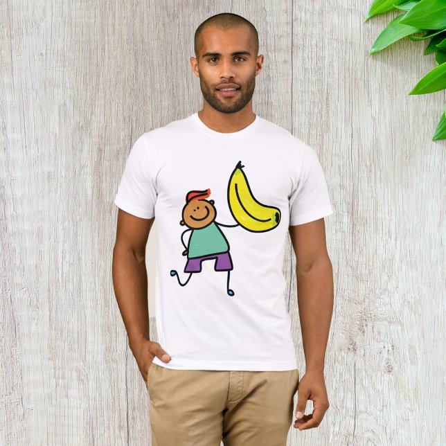 Playful Kid Holding Big Yellow Banana T-Shirt (Creator Uploaded)