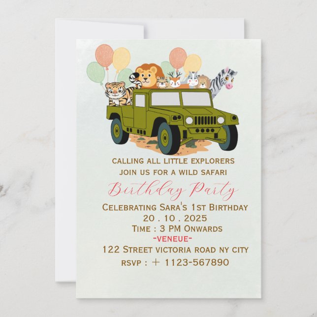 Playful Kids Birthday Party Invitation Card (Front)