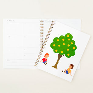 Playful Kids Sitting Under an Apple Tree Planner