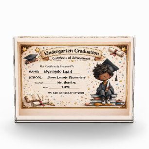 Playful Kindergarten Graduation Certificate Photo Block
