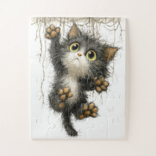 Playful Kitten Hanging Jigsaw Puzzle
