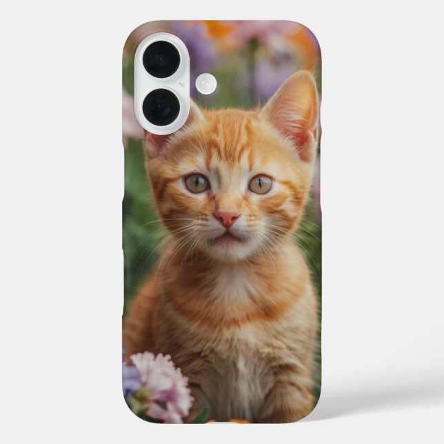 Playful Kitten in Flowers Case-Mate iPhone Case (Back)