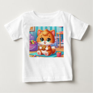 Playful Kitten With A Cookie T-Shirt