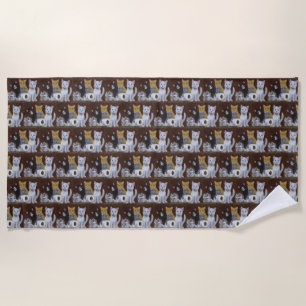Playful Kittens Beach Towel