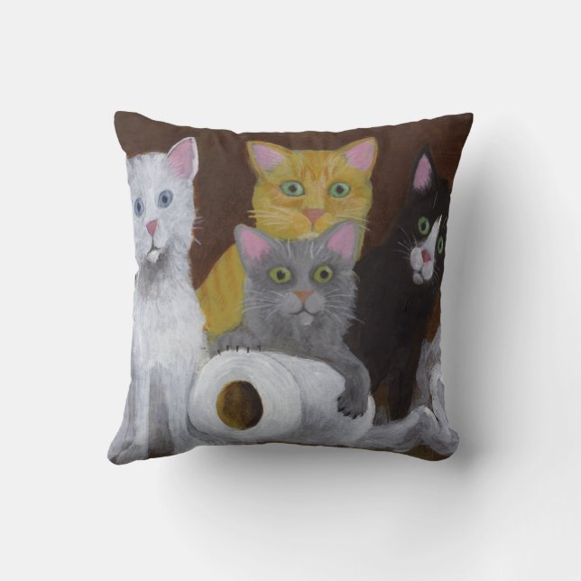 Playful Kittens Cushion (Back)