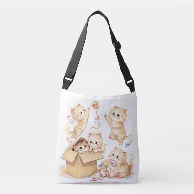 Playful Kittens in a Box Tote Bag (Front)