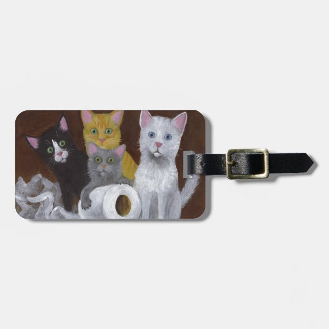 Playful Kittens Luggage Tag (Front Horizontal)