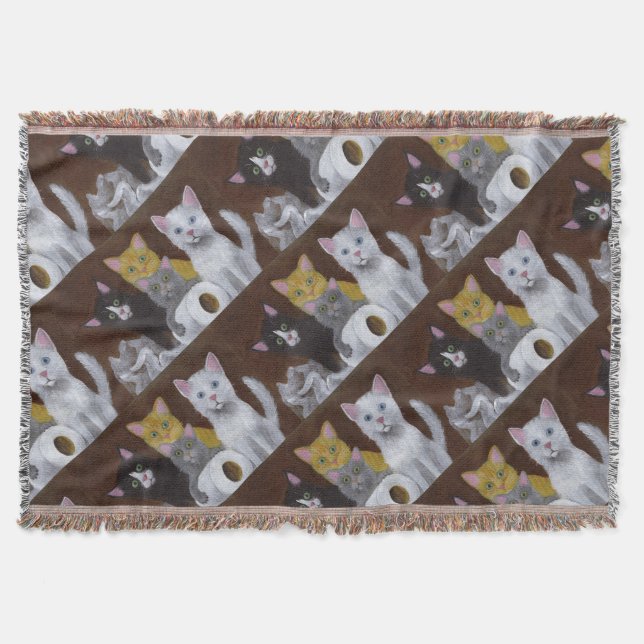 Playful Kittens Throw Blanket (Front)