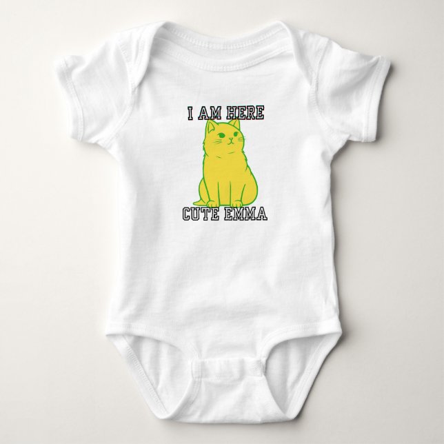 Playful Kitty Emma Baby Bodysuit. Bodysuit (Front)