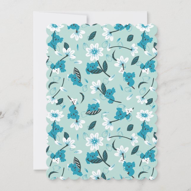 Playful Koala Pattern Cute Animal and Nature Art Invitation (Front)