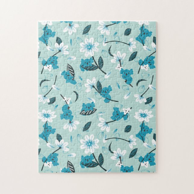 Playful Koala Pattern Cute Animal and Nature Art Jigsaw Puzzle (Vertical)