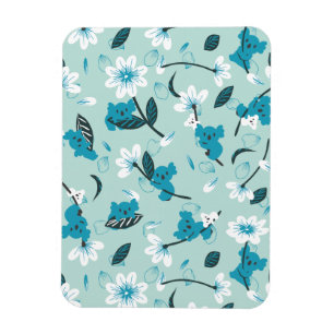 Playful Koala Pattern Cute Animal and Nature Art Magnet