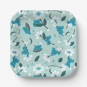 Playful Koala Pattern Cute Animal and Nature Art Paper Plate