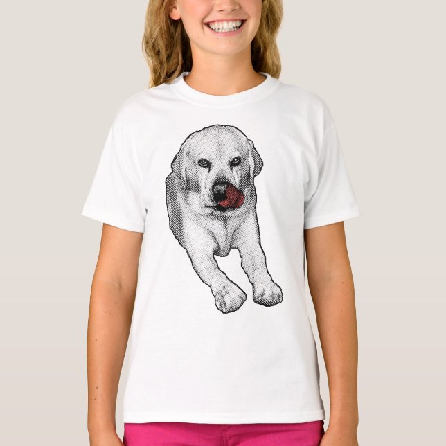 Playful Lab, red holiday spark T-Shirt (Front)
