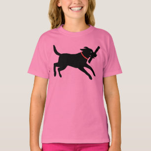 Playful Labrador Retriever Dog Black Lab Running T-Shirt