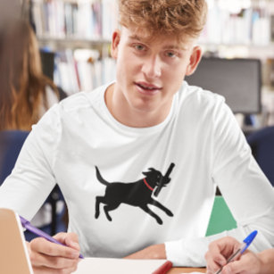Playful Labrador Retriever Dog Black Lab Running T-Shirt