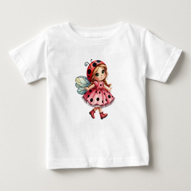 Playful Ladybug Baby T-Shirt (Front)