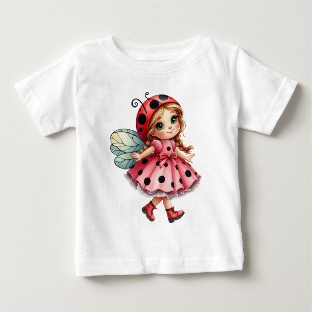 Playful Ladybug Baby T-Shirt (Front)