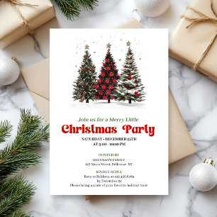Playful leopard Christmas tree editable invitation