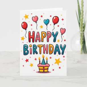 Playful Letters Birthday Card