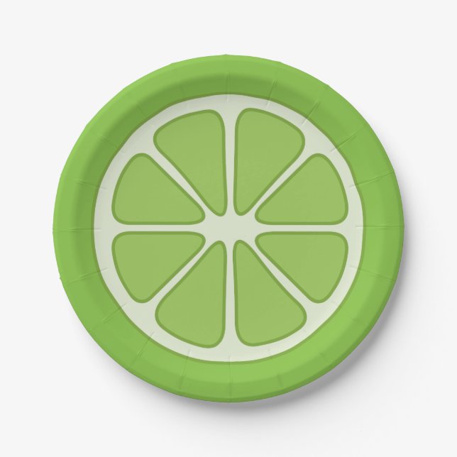 Playful Lime Slice Paper Plate (Front)