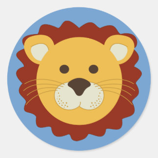 Playful Lion Classic Round Sticker