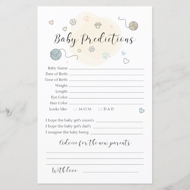 Playful little kitten Predictions for Baby (Front)