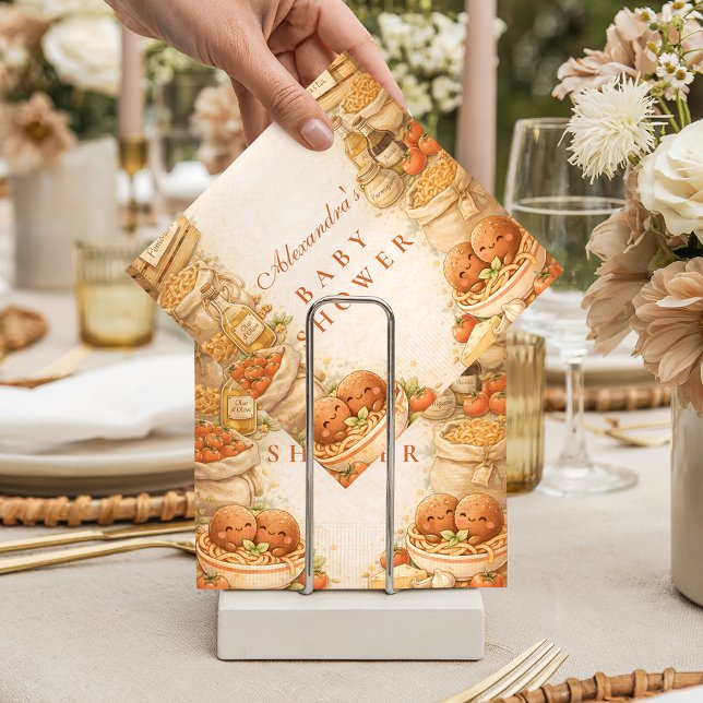 Playful Little Meatball Baby Shower Napkin (Creator Uploaded)