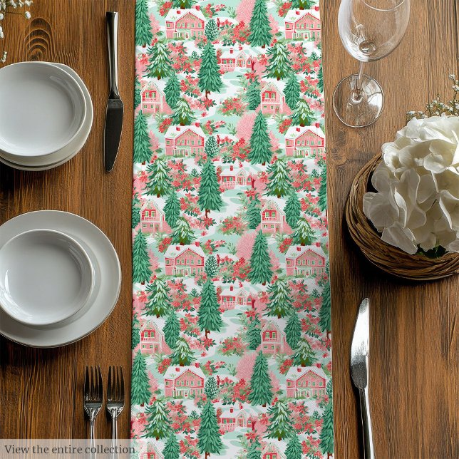 Playful magenta green preppy Christmas runner (Playful magenta green preppy Christmas runner)