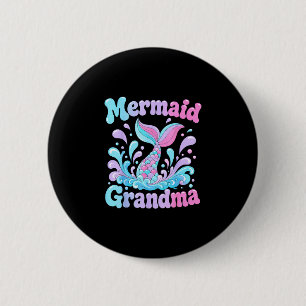 Playful mermaid tail with water splashes design  6 cm round badge