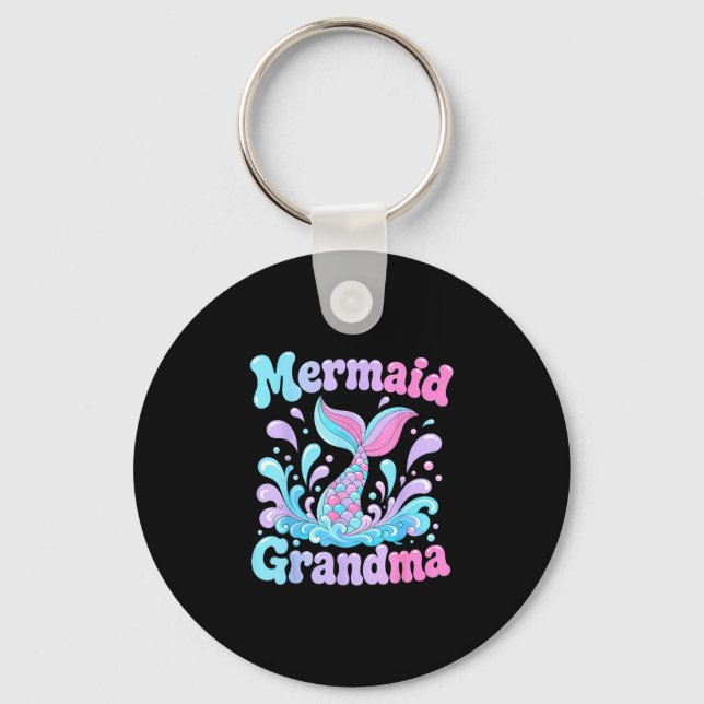 Playful mermaid tail with water splashes design  key ring (Front)
