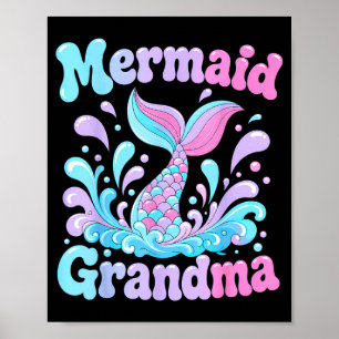 Playful mermaid tail with water splashes design  poster