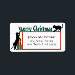 Playful Merry Christmas Cats Large Return Address Label<br><div class="desc">These adorable return address labels are designed with cat lovers in mind. They feature a cute design with two kitties knocking the letters "Merry Christmas" on the floor. Whimsical and fun,  these return address labels will add some cheer to all of your holiday mailings.</div>