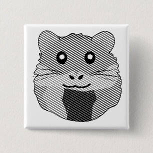 Playful Minimalist Hamster 15 Cm Square Badge