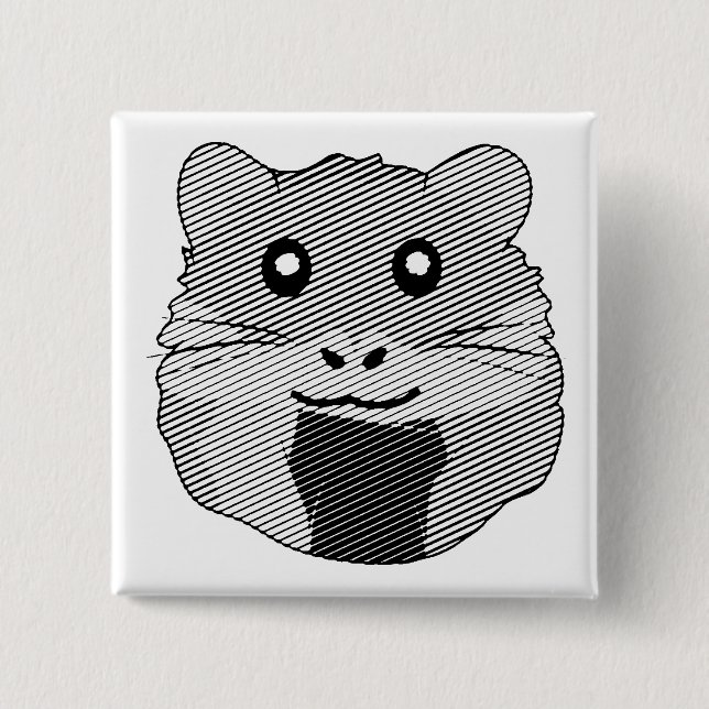 Playful Minimalist Hamster 15 Cm Square Badge (Front)
