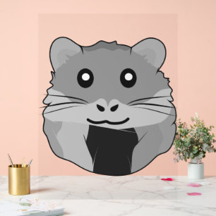 Playful Minimalist Hamster Acrylic Sign