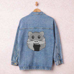 Playful Minimalist Hamster Denim Jacket
