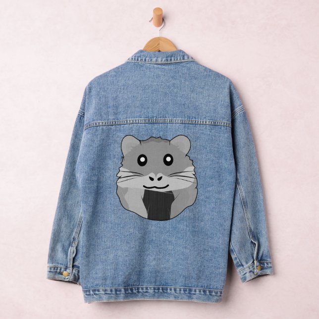 Playful Minimalist Hamster Denim Jacket (Hangar)