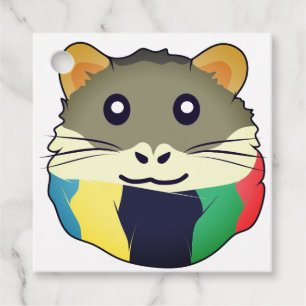 Playful Minimalist Hamster Favour Tags