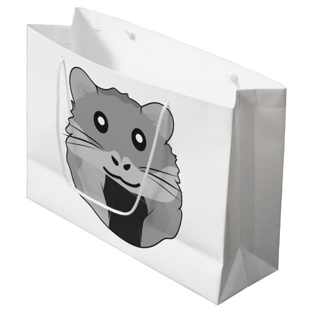 Playful Minimalist Hamster Large Gift Bag (Front Angled)