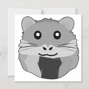Playful Minimalist Hamster Magnetic Invitation