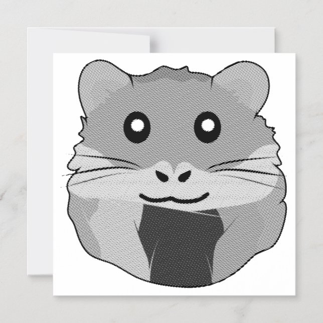 Playful Minimalist Hamster Magnetic Invitation (Front)